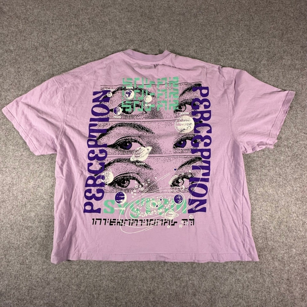 Topman Graphic T-Shirt XL Purple Mens Perception Solar System Space Trippy